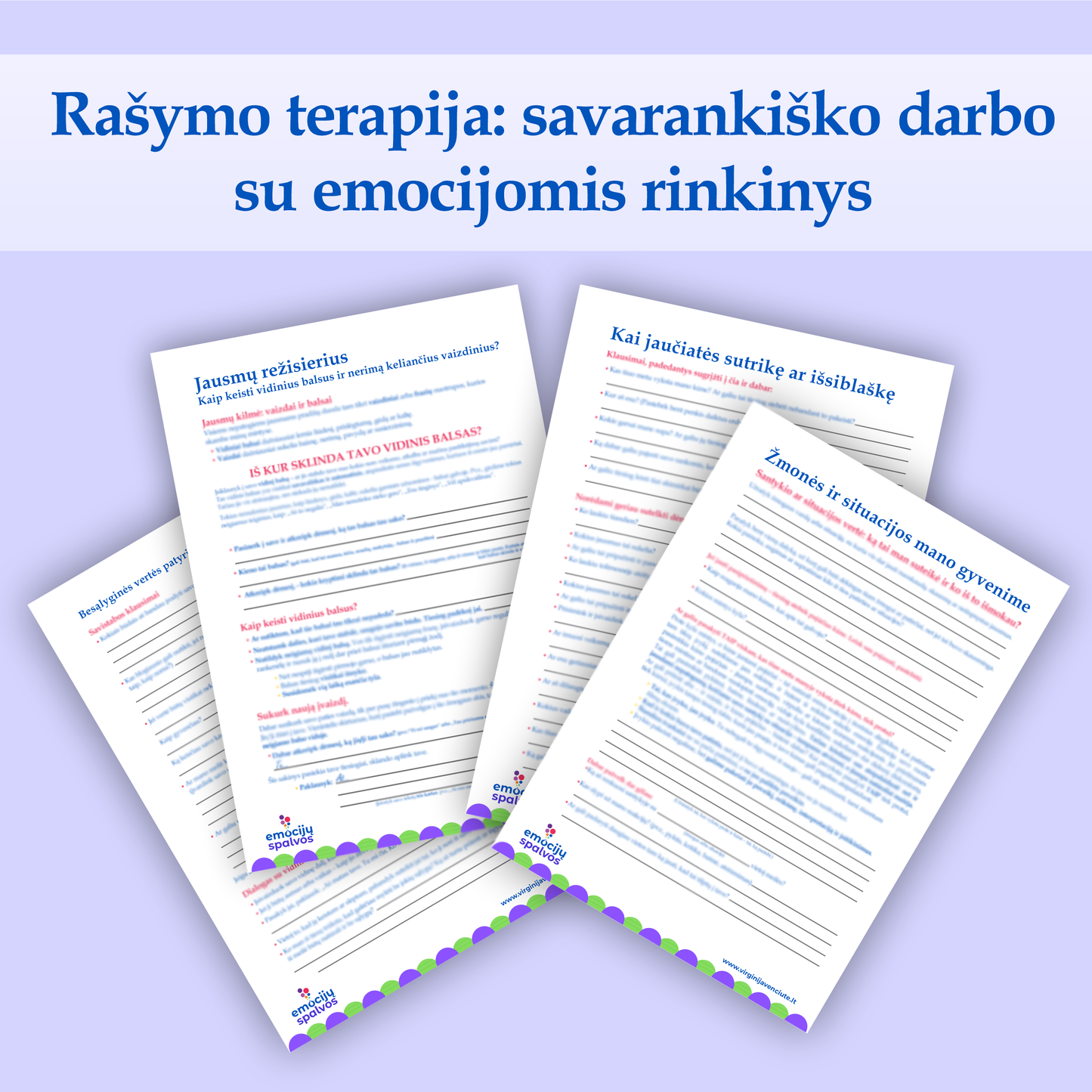 Rašymo terapija: savarankiško darbo su emocijomis rinkinys
